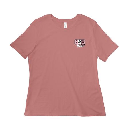 QSB - Pink Logo, a Mauve Women?s Relaxed Cotton Tee