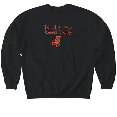 Russell County, a Black Softstyle Crewneck Sweatshirt