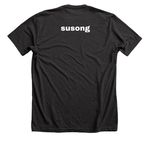 susong&nbsp;, a Dark Grey Heather Premium Unisex Tee (back-view)