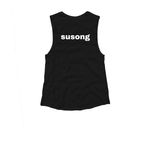 susong&nbsp;, a Black Women's Muscle Tank (back-view)