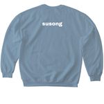 susong&nbsp;, a Stone Blue Softstyle Crewneck Sweatshirt (back-view)