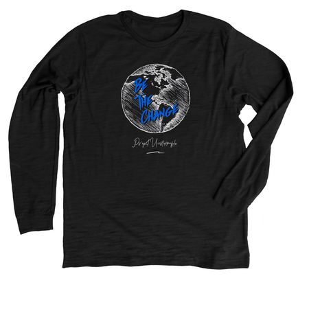 Be The Change&nbsp;, a Solid Black Blend Premium Long Sleeve Tee