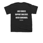 Abandoned Fitness, a Black Youth Unisex Tee (back-view)