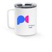 PC Logo - Travel Mug, a White Stainless Steel Travel Mug (back-view)