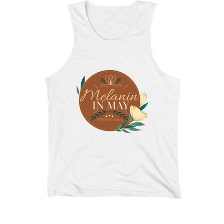 Melanin in May Festival, a White Premium Cotton Tank