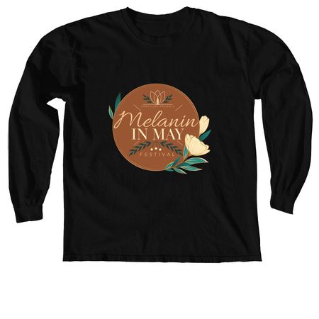 Melanin in May Festival, a Black Comfort Colors Long Sleeve Tee