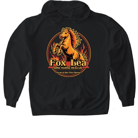 Fox Lea Mini Horse Rescue, a Black Gildan Softstyle Pullover Hoodie