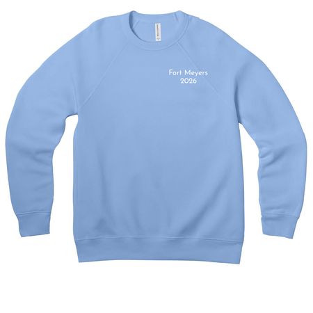Fort Meyers 2026, a Carolina Blue Premium Raglan Crewneck Sweatshirt