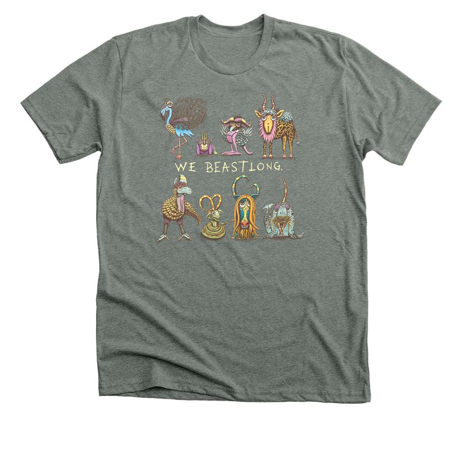 We BEASTlong., a Deep Heather Premium Unisex Tee