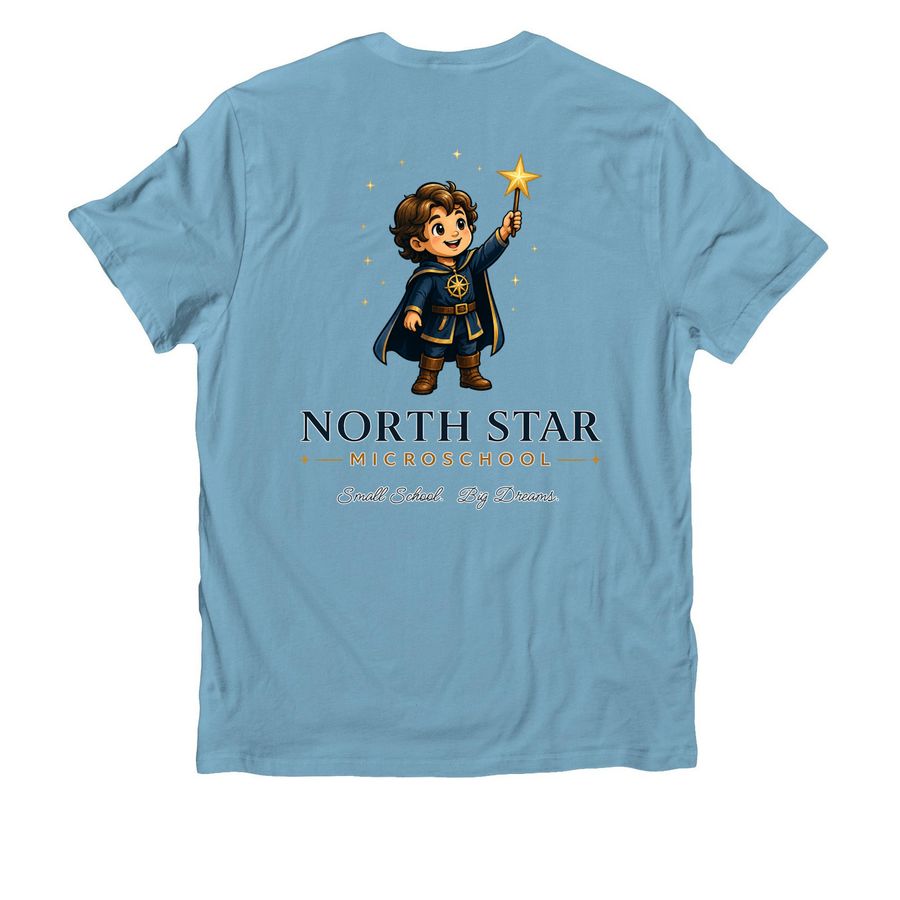 North Star Microschool Shirt Fundraiser, a Arctic Blue Allmade Organic Cotton Unisex Tee (back-view)