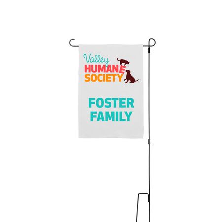 Foster Family Yard Flag, a White 12" x 18" Yard Flag with Stake