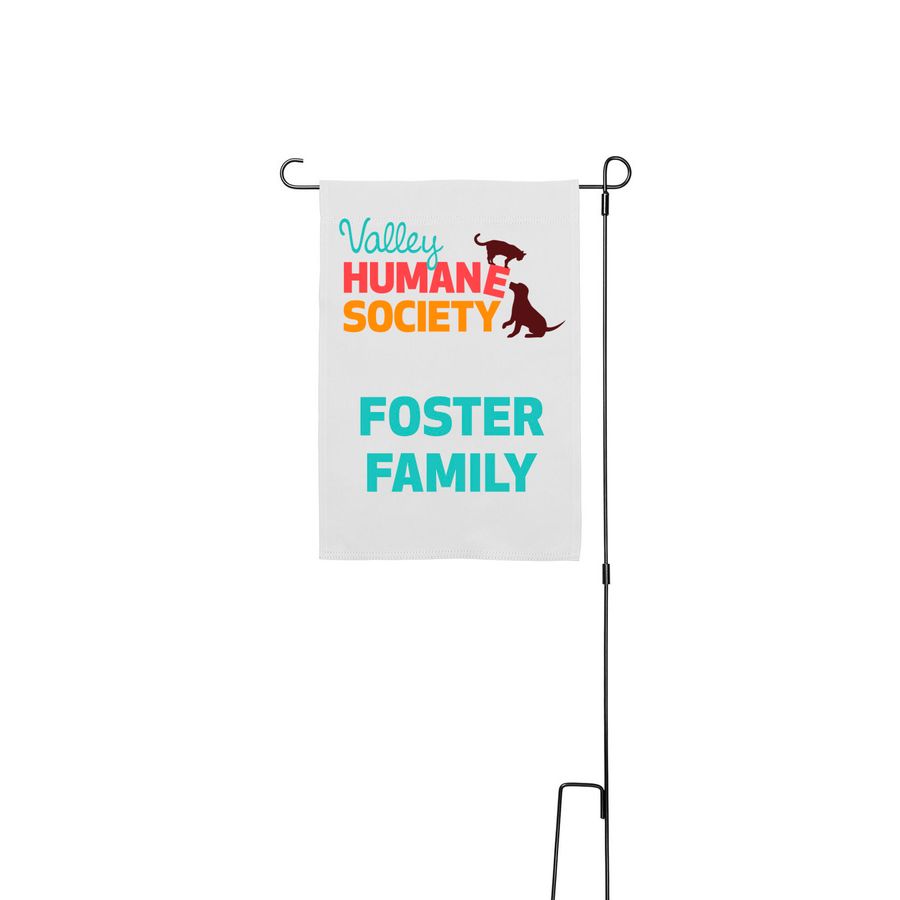 Foster Family Yard Flag, a White 12" x 18" Yard Flag with Stake