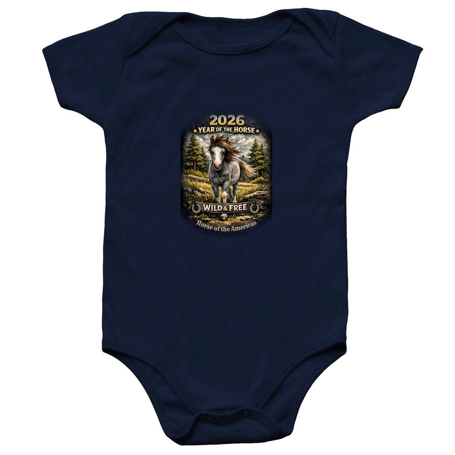 Horse of the Americas - Wild & Free, infant, a Navy Infant Onesie