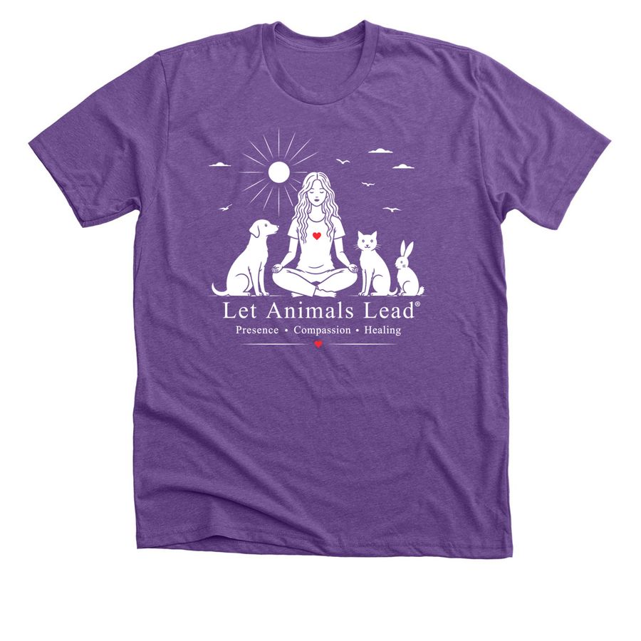 Let Animals Lead? 2026, a Heather Team Purple Premium Unisex Tee