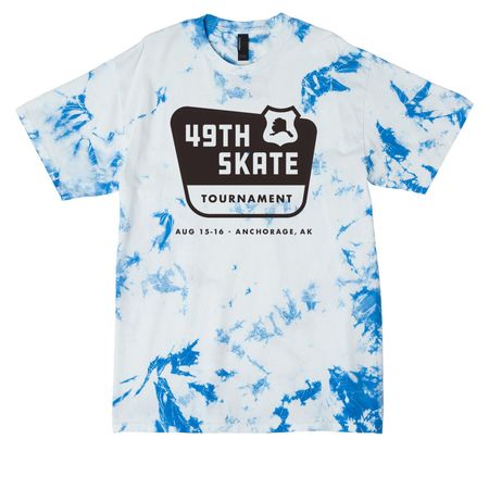 49th Skate Tournament Merch, a True Royal Crystal Tie Dye Tee