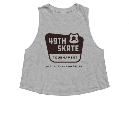 49th Skate Tournament Merch, a Athletic Heather Women's Cropped Racerback Tank