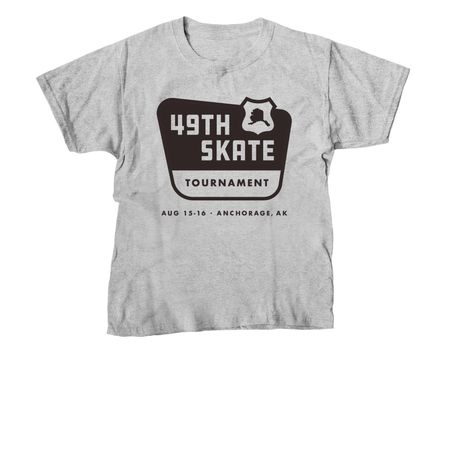 49th Skate Tournament Merch, a Sport Grey Youth Unisex Tee