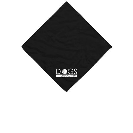 Dogs on Deployment Bandanas (White Logo), a Black Cotton Bandana