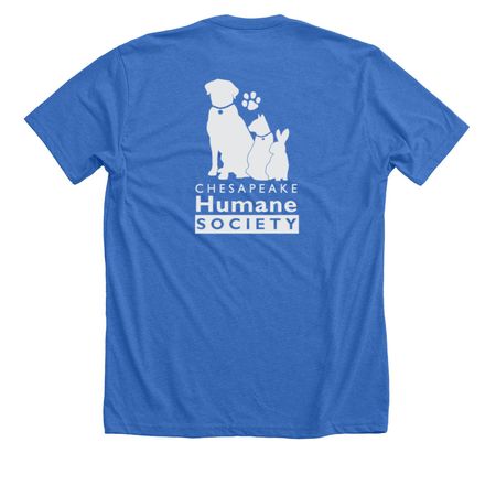 Hold On, I Gotta Pet This Dog, a Heather True Royal Premium Unisex Tee (back-view)