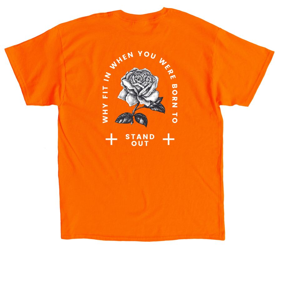 STAND OUT, a Orange Classic Unisex Tee (back-view)