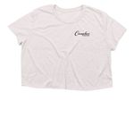 Bye Bye Birdie Merch, a Heather Dust Women?s Flowy Cropped Tee (back-view)