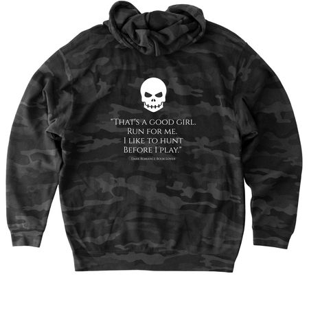 Spicy Book Lover, a Black Camo Heavyweight Camo Pullover Hoodie