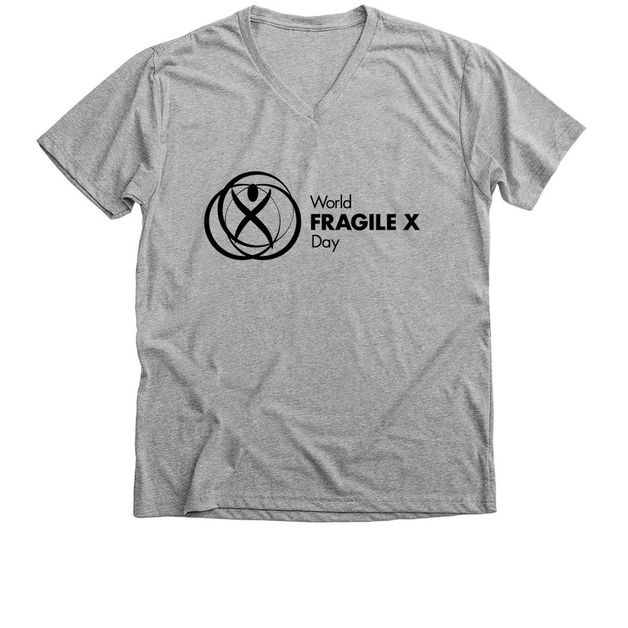 2026 World Fragile X Day Black Logo_&nbsp;, a Athletic Heather Premium V-Neck Tee