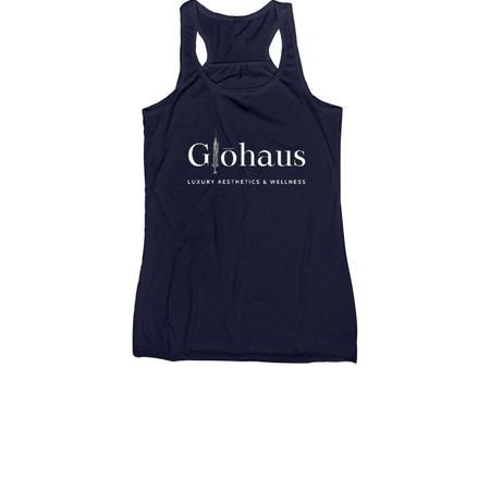Flagship Glo Shirts, a Navy Women's Racerback