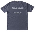 Jesus is the Door, a Vintage Navy Triblend Unisex Tee (back-view)