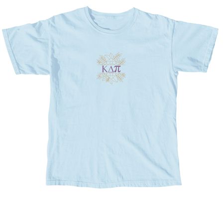Greek Letter - Floral, a Chambray Comfort Colors Unisex Tee
