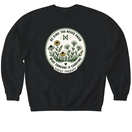 Be Kind, a Black Softstyle Crewneck Sweatshirt