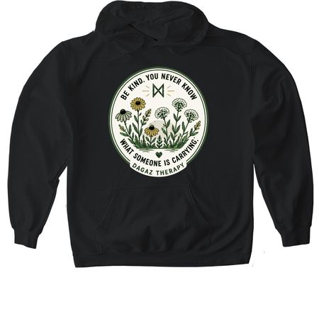 Be Kind, a Black Gildan Softstyle Pullover Hoodie