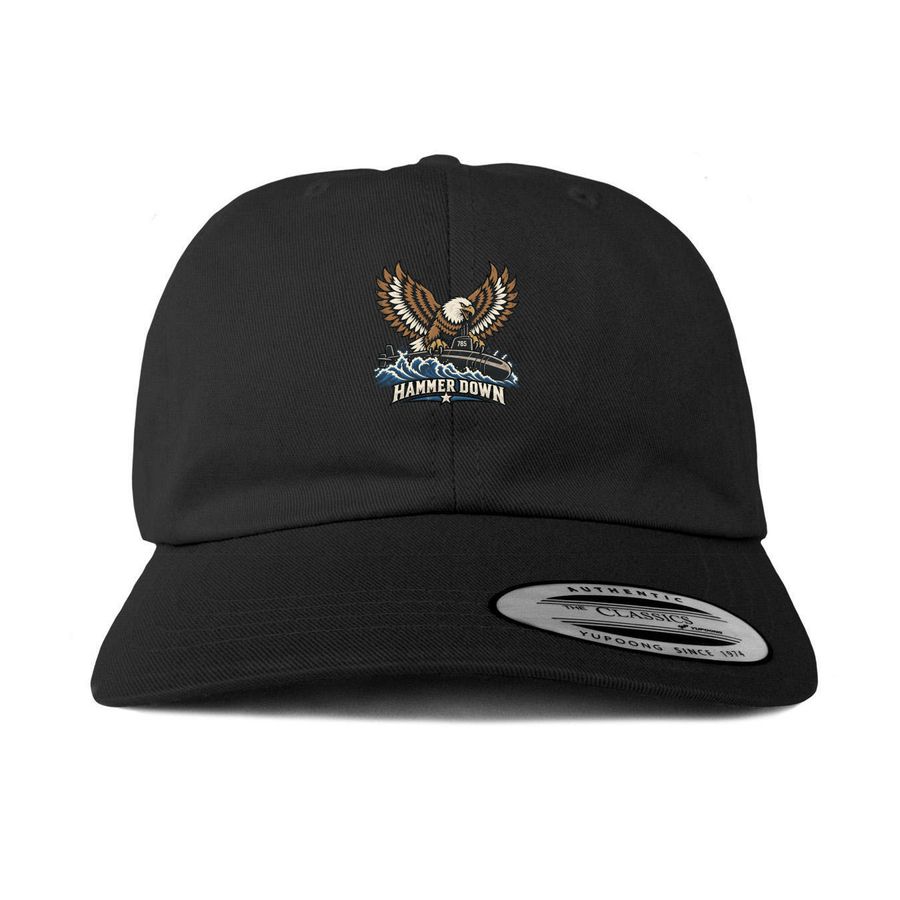 USS JOHN WARNER HATS, a Black Printed Classic Baseball Cap