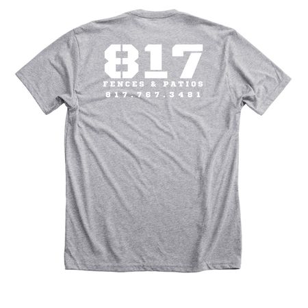 817 Fences & Patios Merch, a Athletic Heather Premium Unisex Tee (back-view)