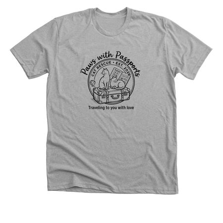 Paws With Passports Merch, a Athletic Heather Premium Unisex Tee