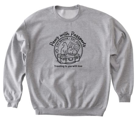 Paws With Passports Merch, a Sport Grey Softstyle Crewneck Sweatshirt