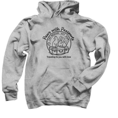 Paws With Passports Merch, a Sport Grey Pullover Hoodie