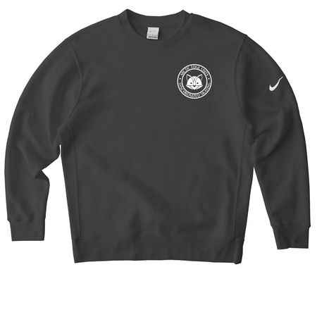 AEU Nike Fleece Logo Crewneck, a Anthracite Nike Club Fleece Crewneck Sweatshirt