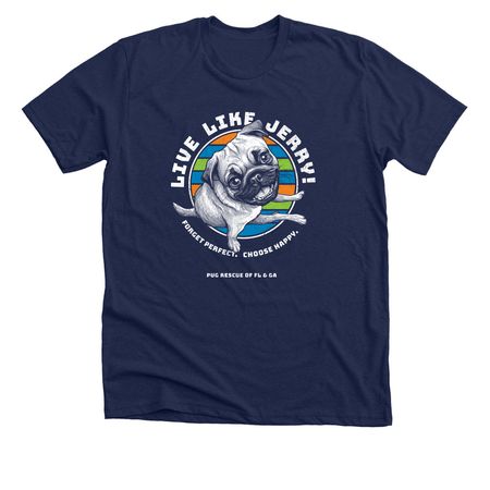 Live Like Jerry: Retro Nights, a Solid Navy Blend Premium Unisex Tee