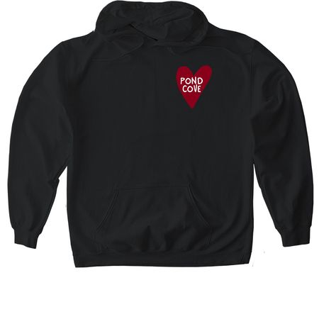 Pond Cove Love, a Black Gildan Softstyle Pullover Hoodie