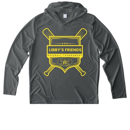 Mountain Brook LF Baseball Shirts, a Dark Smoke Grey UV Performance Long Sleeve Hoodie