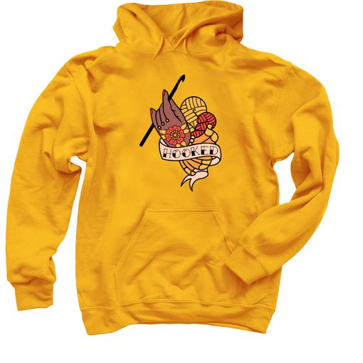 Hooked Tattoo Flash Design!   Gold Hoodie