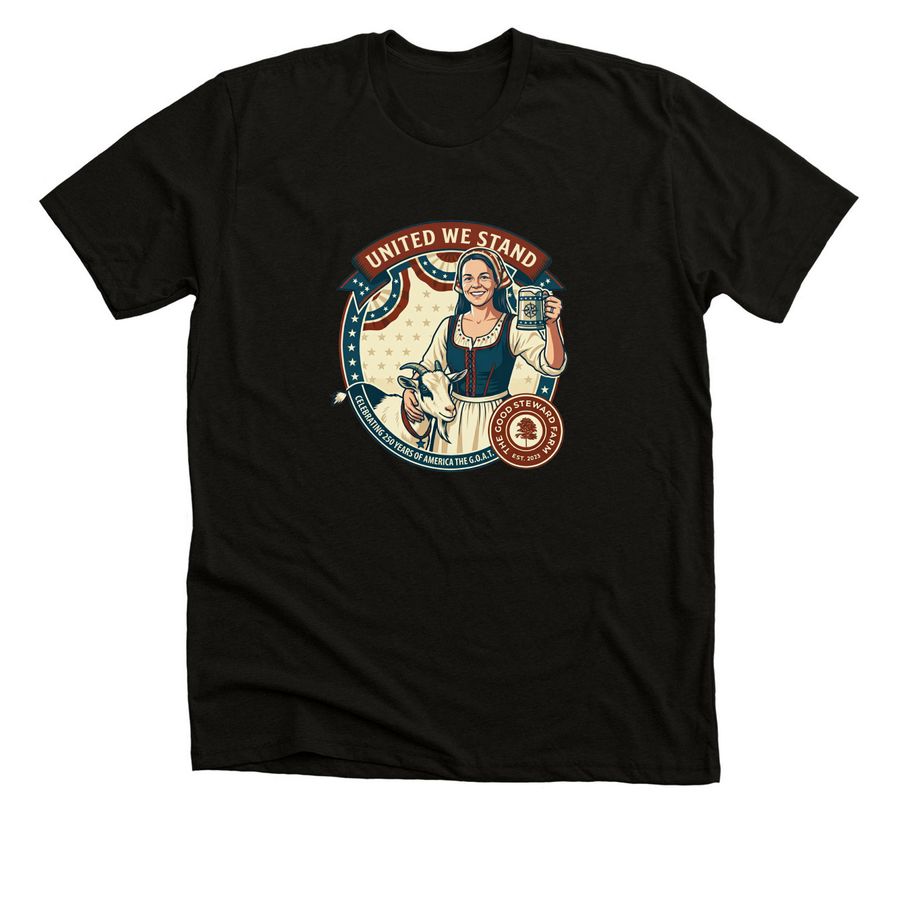 America the G.O.A.T., a Black Heather Premium Unisex Tee