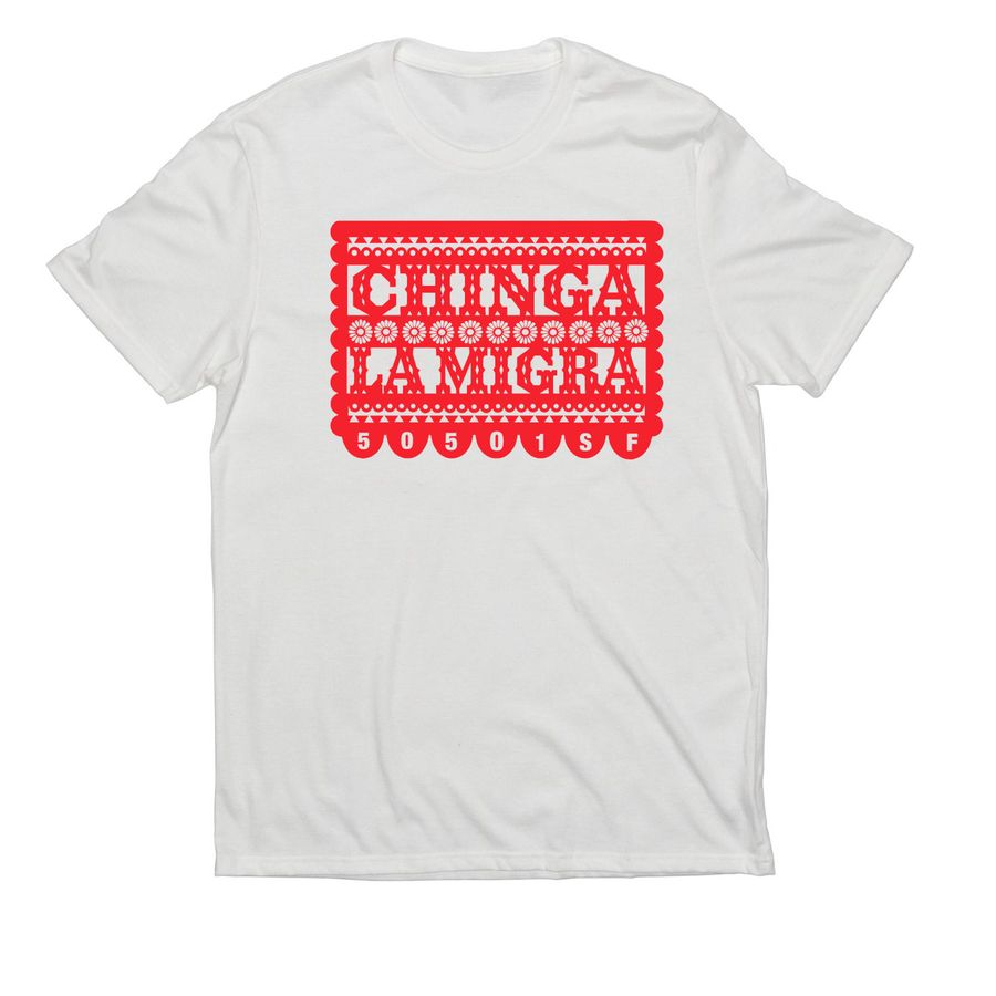 Chinga La Migra (red), a Fairly White Allmade Eco Triblend Unisex Tee