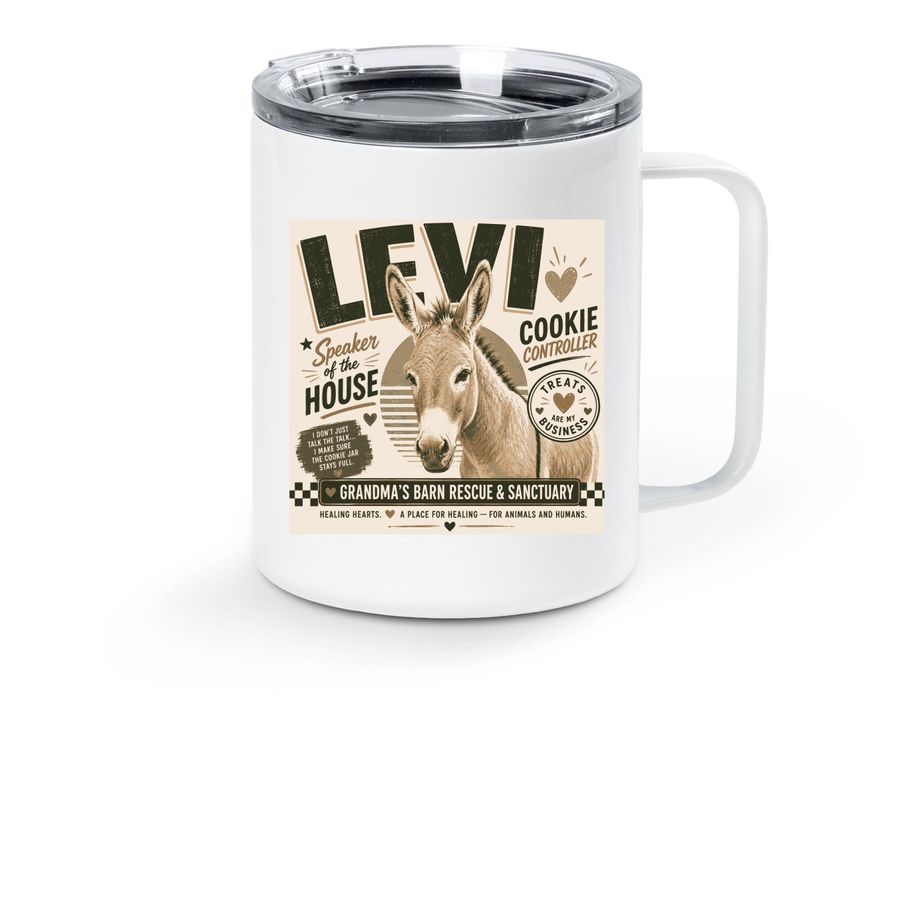 Levi our Speaker of the house, a White Stainless Steel Travel Mug