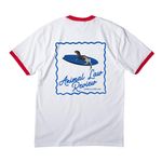 ALR Shirts/Sweatshirts, a White/ Red Cotton Ringer Tee (back-view)