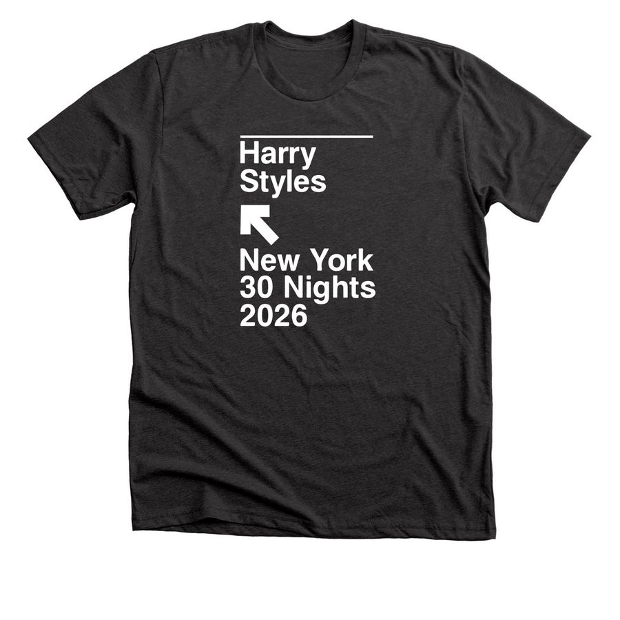 Harry Styles New York 30 Nights 2026 T Shirt, a Dark Grey Heather Premium Unisex Tee