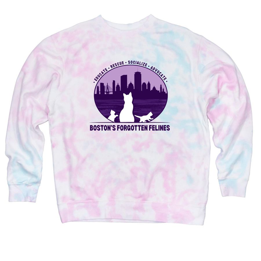 BFF Logo Tie Dye Sweatshirt, a Cotton Candy Tie Dye Crewneck Sweatshirt