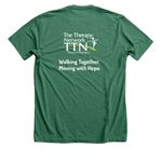 Team TTN: Walking Together. Moving with Hope., a Heather Grass Green Premium Unisex Tee (back-view)