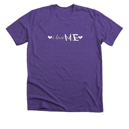 I Love Me, a Heather Team Purple Premium Unisex Tee